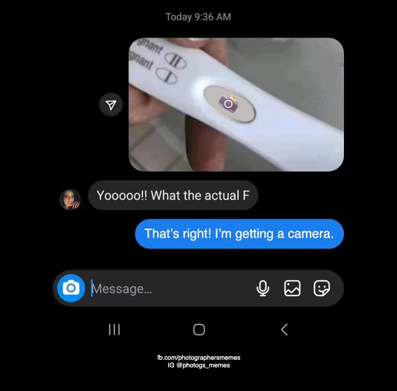 pregnancy test with camera icon